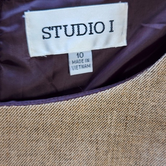 Studio I, A-line dress with capped sleeves and tie at the waist - Picture 5 of 6